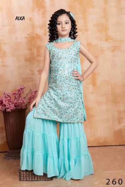 Alka Vol 37 Designer Partywear Kids Wear Salwar Kameez Collection